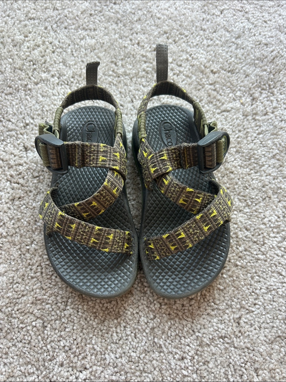 Chaco Kids Brown and Yellow Adjustable Strap Sandals